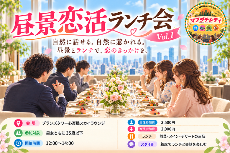 大阪・恋活イベント｜大阪・昼景恋活ランチ会 Vol.1